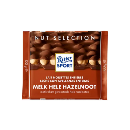 RITTER SPORT LAIT NOISETTES ENTIÈRES 100GR