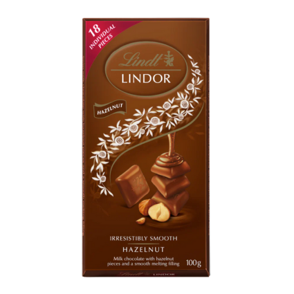 LINDT LINDOR HAZELNUT 100GR