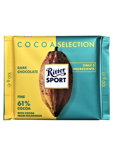 RITTER SPORT CHOCOLATE CACAO 61% 100 GRS