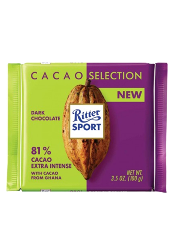 RITTER SPORT CHOCOLATE CACAO 81% 100 GRS