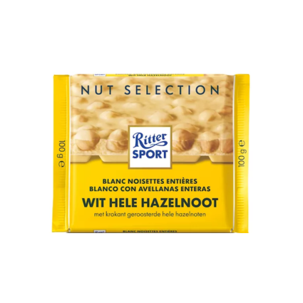 RITTER SPORT BLANC NOISETTES ENTIÈRES 100GR