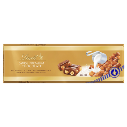 LINDT GOLD SWISS PREMIUM MILK HAZELNUT 300GR